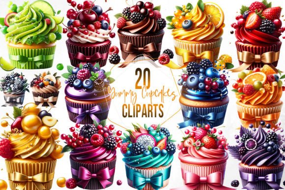 Download Yummy Cupcakes Sublimation Clipart - Cupcakes Collection