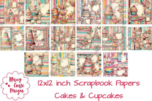 Download Cakes &amp; Cupcakes 12x12 Scrapbook Papers - Cupcakes Collection