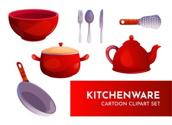 Download Kitchenware Clipart Illustration Set - Kitchenware Collection