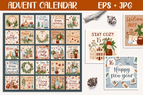 Download Christmas Advent Calendar Print Template - Advent calendar Collection