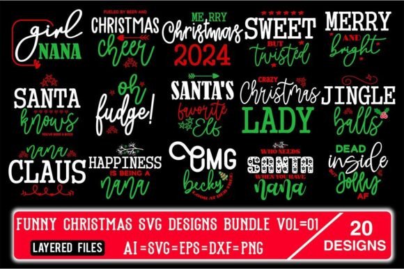 Download Funny Christmas SVG Designs Bundle Vol.1 - Funny christmas svg designs Collection