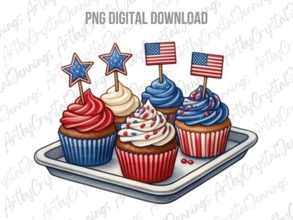 Download American 4th of July Cupcakes PNG - Cupcakes Collection